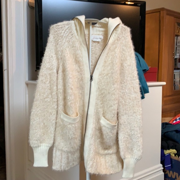 Anthropologie Sweaters - Anthropologie cotton lambs wool blend zip up cardigan. Brand new. Retail 170